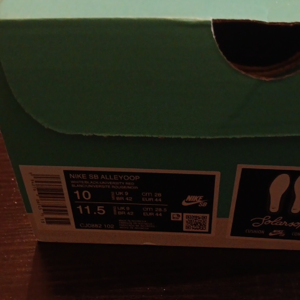 Nike SB Alleyoop Black Toe Sneakers Mens 10 Womens 11.5 NWBOX - Picture 10 of 10